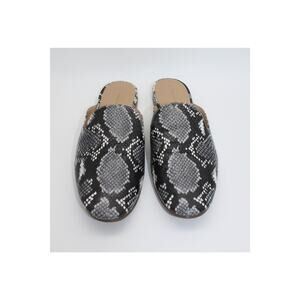 Banana Republic Black Gray White Snakeskin Demi Casual Mule Slip On Shoes Size 9
